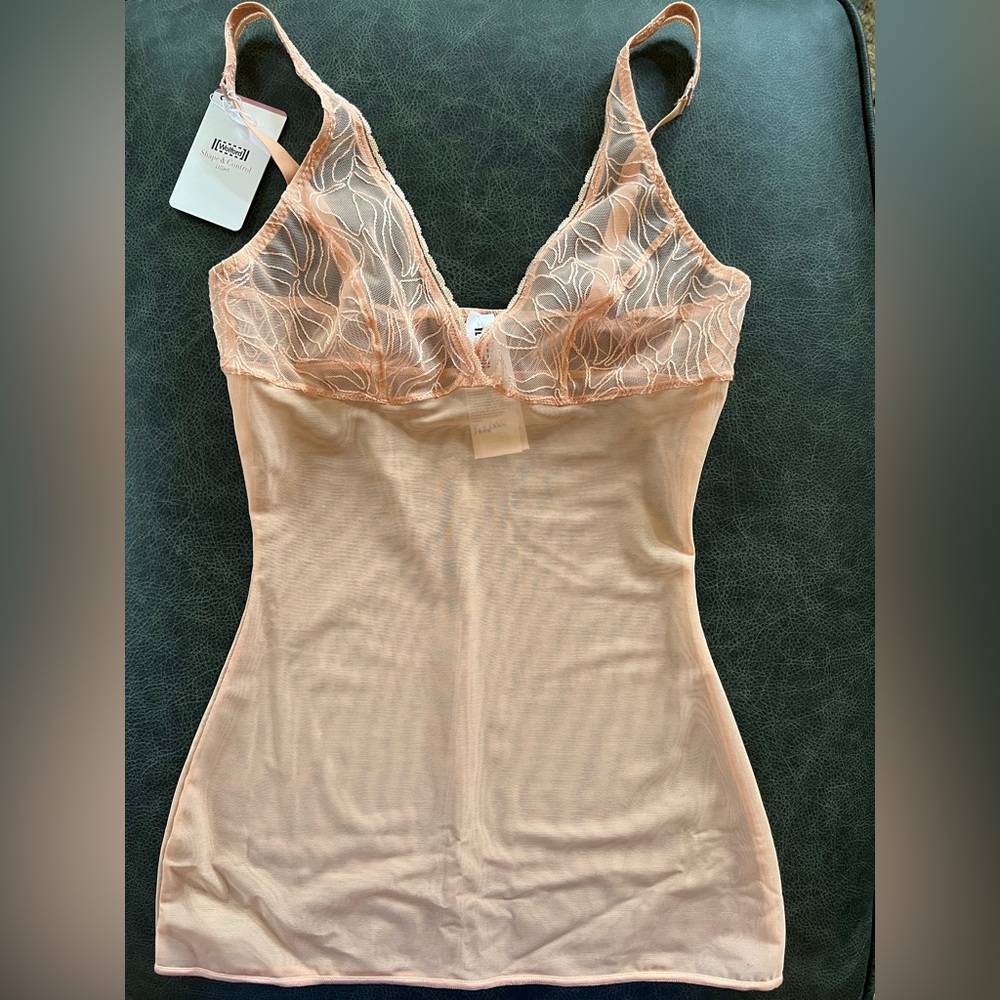 Wolford Cami Shape and Control Leafage Forming Top Dusty Coral Size 38 B Cup - Picture 9 of 11